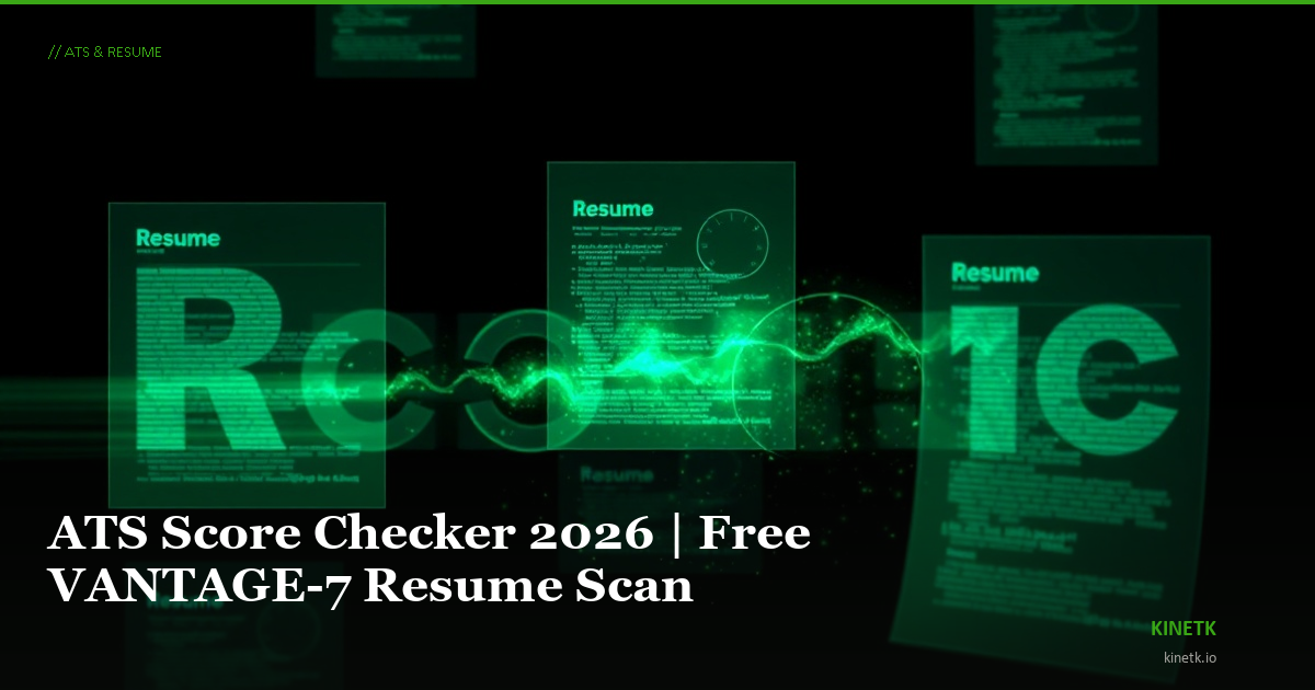 Free ATS Resume Checker 2026 — Instant Score, No Signup | KINETK
