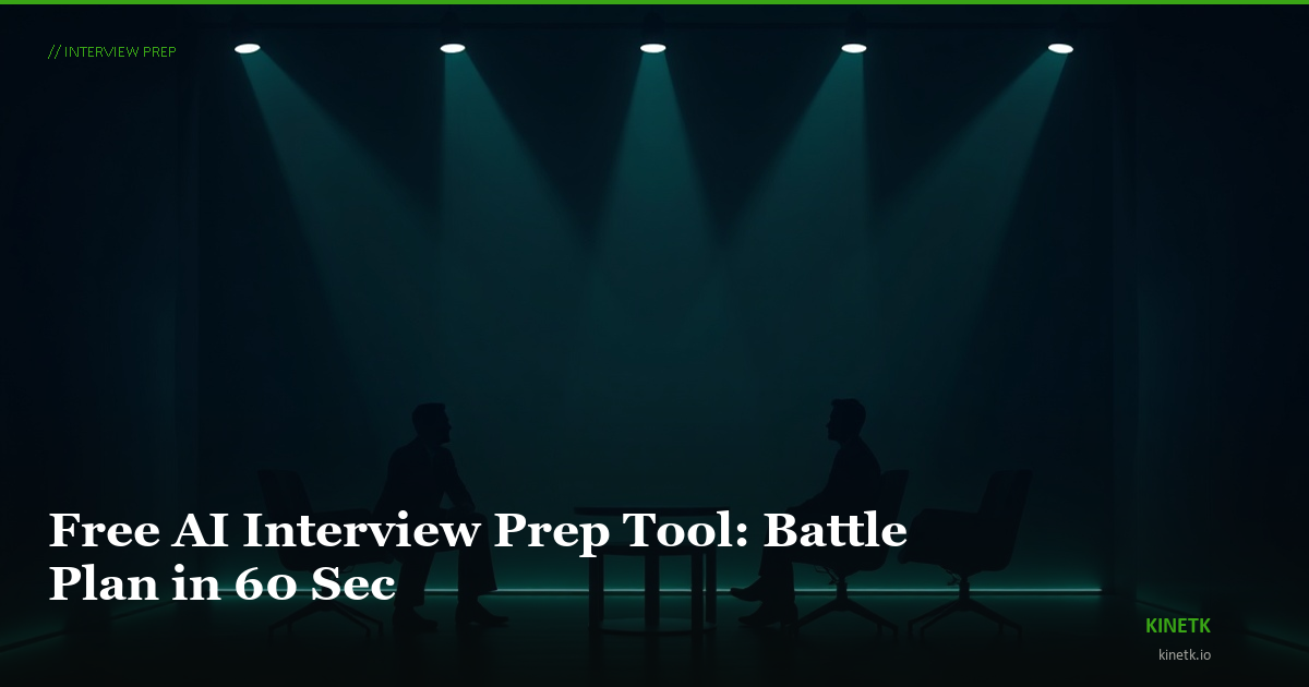 Free AI Interview Prep Tool: Battle Plan in 60 Sec | KINETK