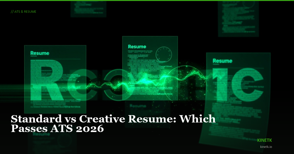 Standard vs Creative Resume: Which Passes ATS 2026 | KINETK