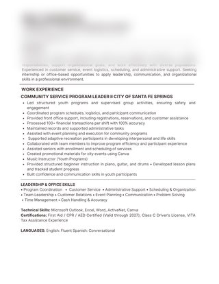 Mia before resume